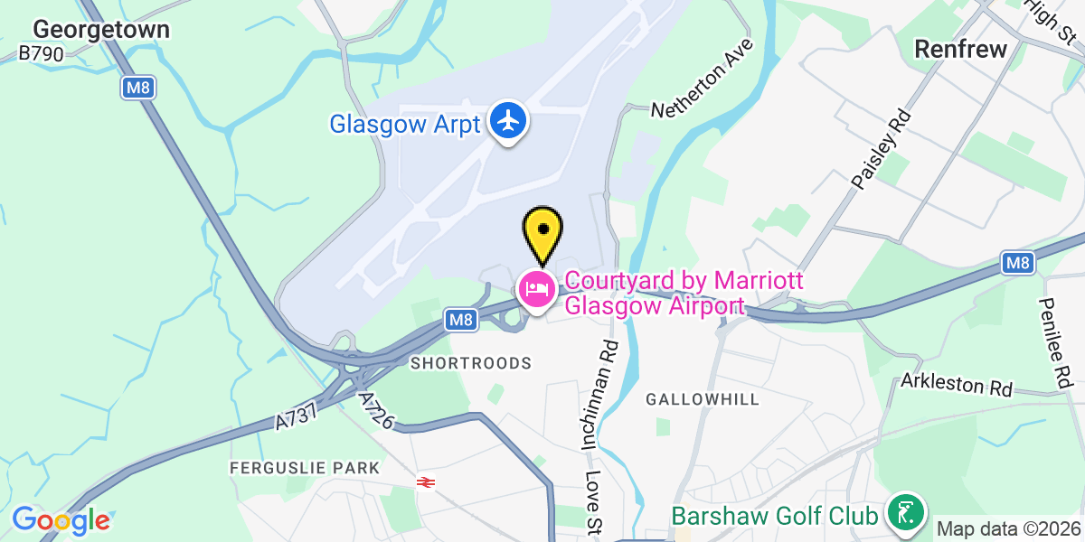 Map of Glasgow Airport Pick Up And Drop Off