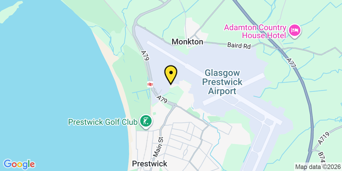 Map of Glasgow Prestwick Mid and Long Stay