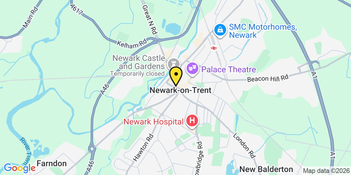 Map of Newark St Marks Place