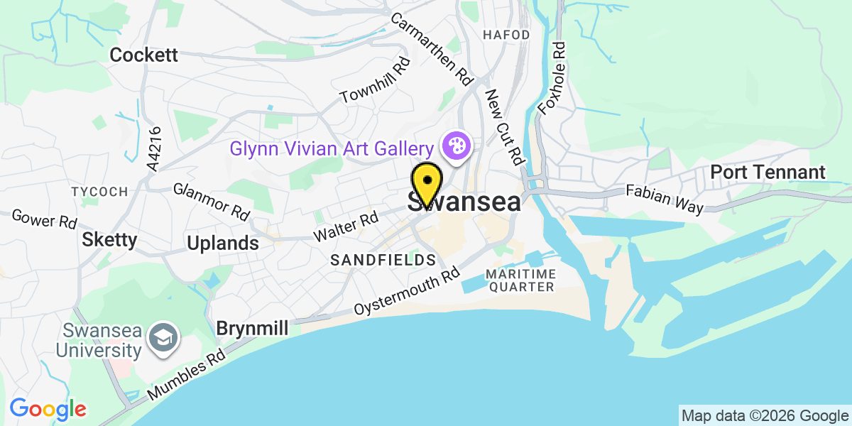 Map of Swansea Kingsway