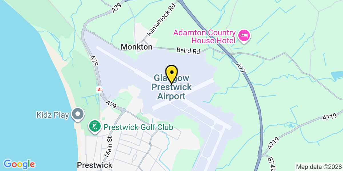 Map of Glasgow Prestwick Airport