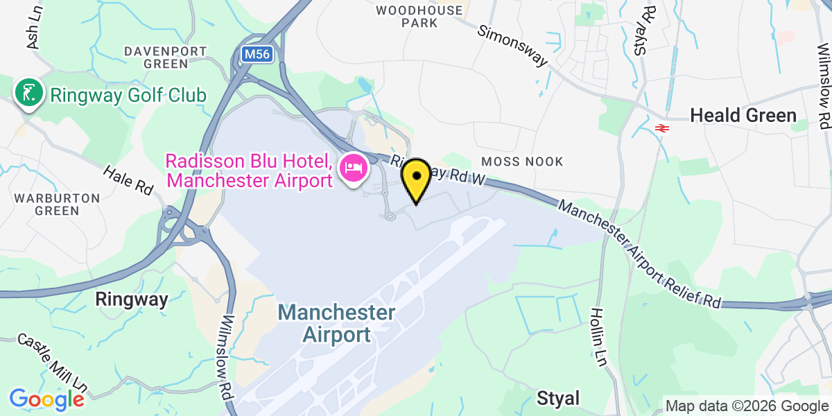 Map of Manchester Airport Long Stay T1 and T3