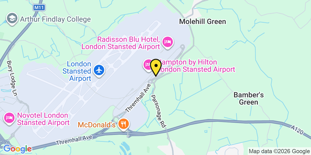 Map of Stansted Airport Meet and Greet
