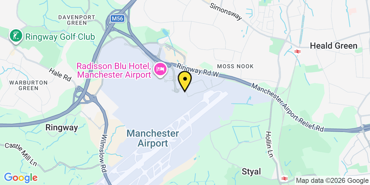 Map of Manchester Airport Meet and Greet T3