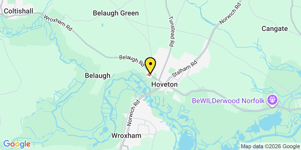 Map of Hoveton & Wroxham Station (Greater Anglia)