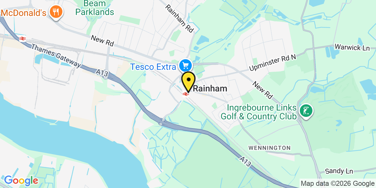 Map of Rainham Station (C2C)