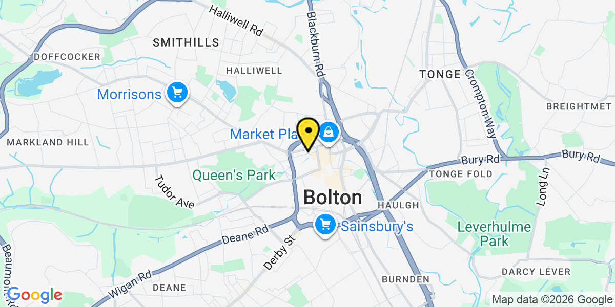 Map of Bolton Upper Bark St