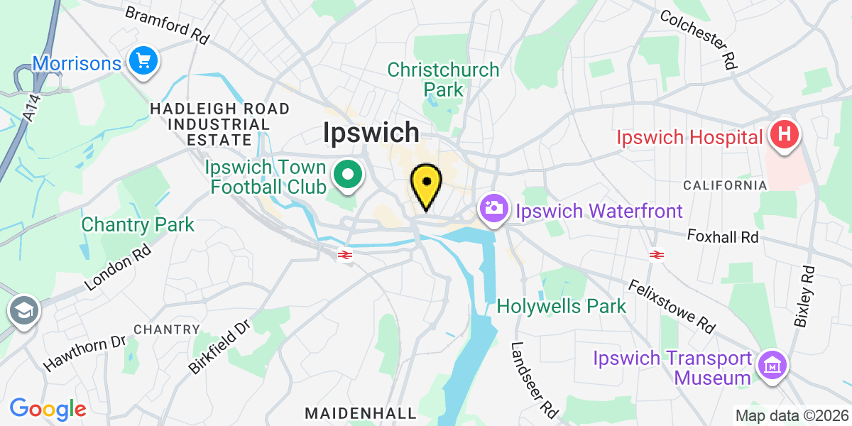 Map of Ipswich Turret Lane