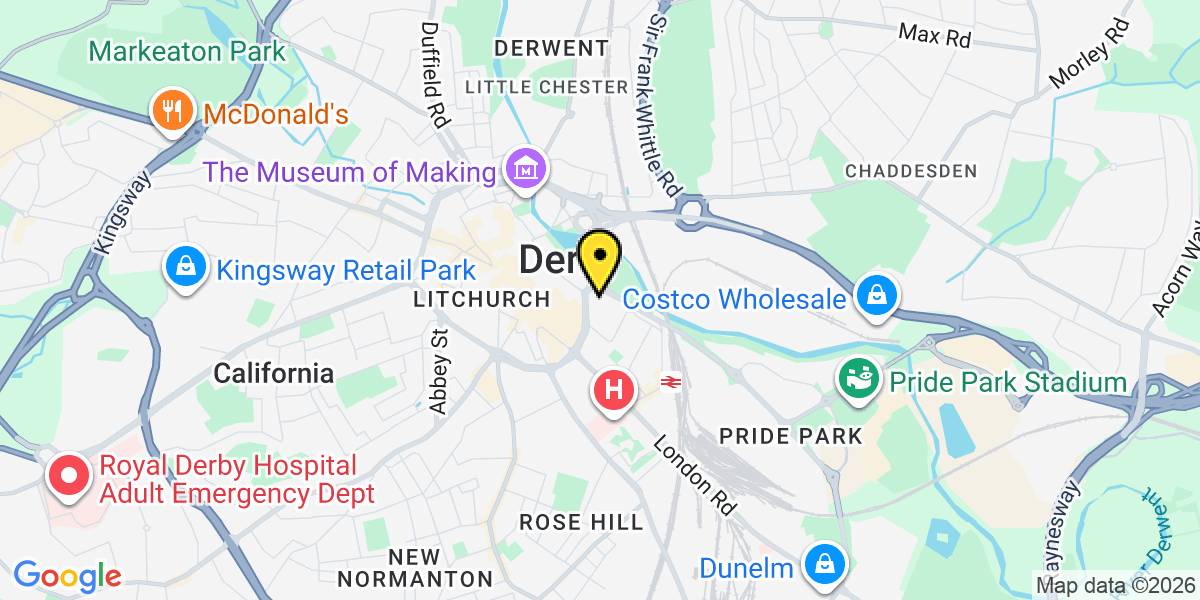 Map of Derby Siddals Road