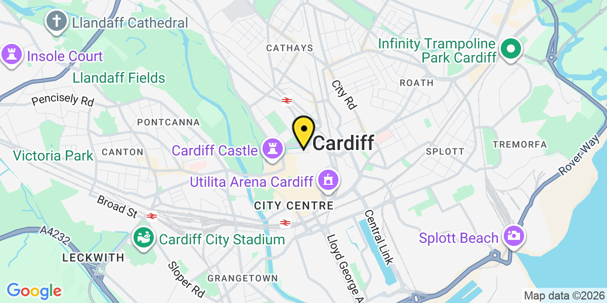 Map of Cardiff Greyfriars