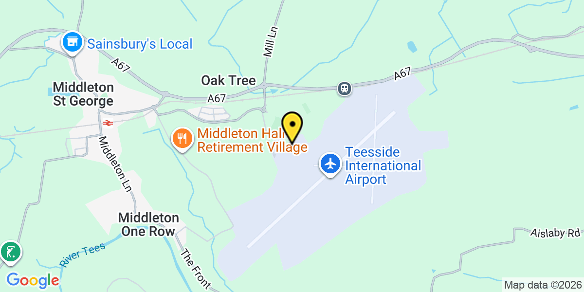 Map of Durham Tees On Airport Car Park