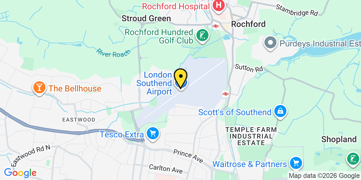 Map of Southend SACP Park and Ride