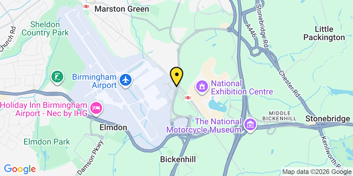 Map of Birmingham Airport Coach Park
