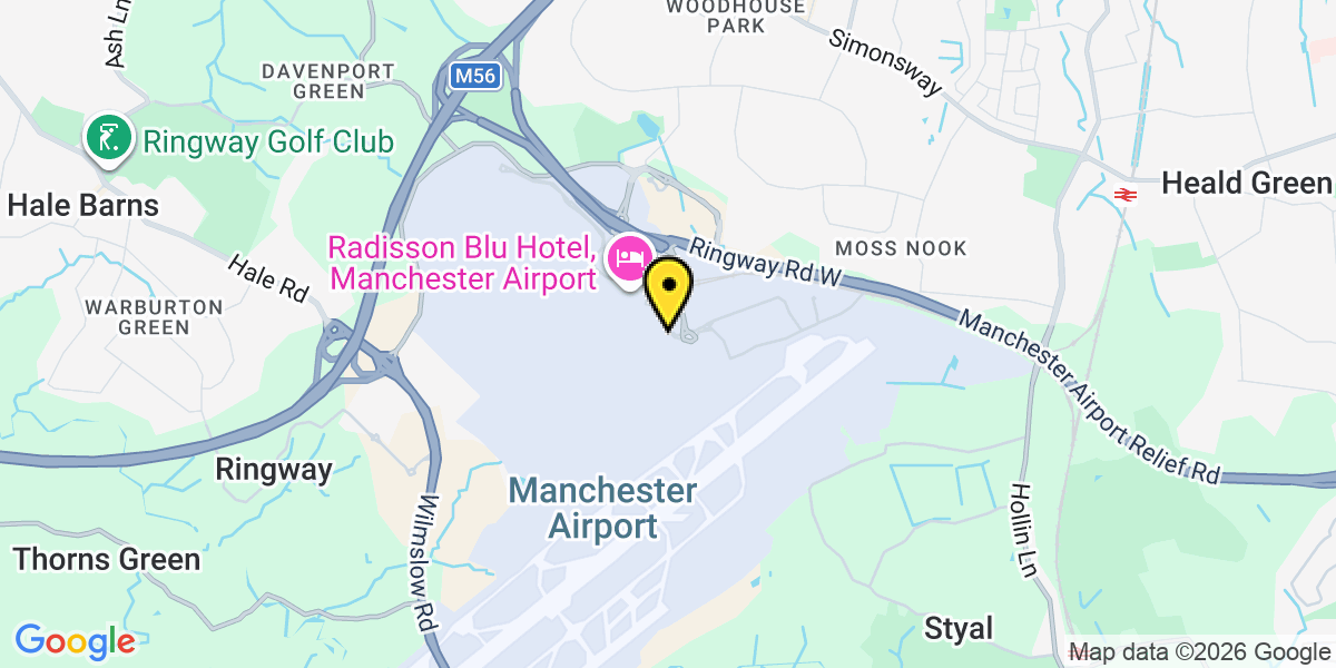 Map of Manchester Airport Meet and Greet T1
