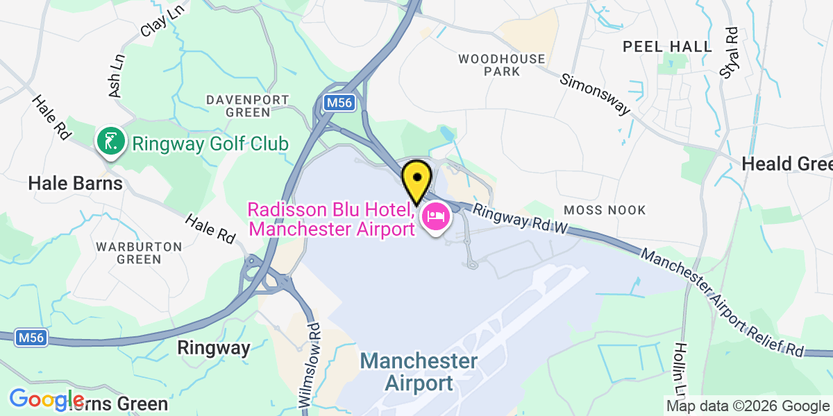 Map of Manchester Airport Meet and Greet T2