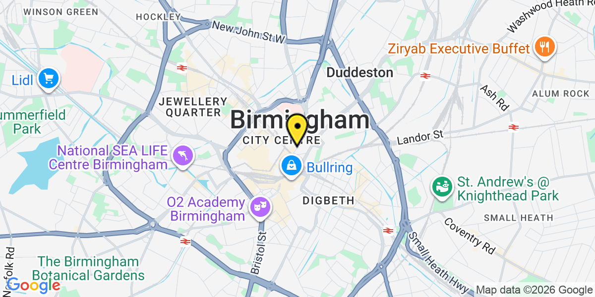 Map of Birmingham High Street