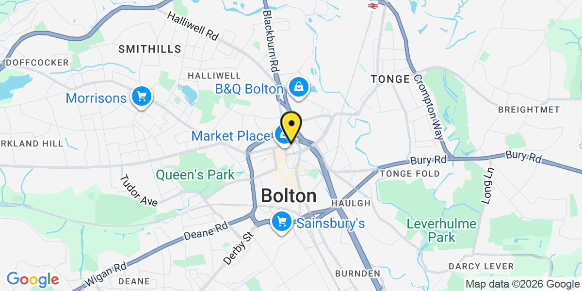Map of Bolton All Saints Street West