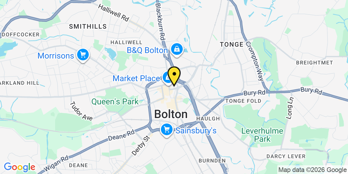 Map of Bolton All Saints Street East