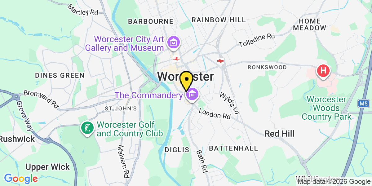 Map of Worcester Cathedral Square