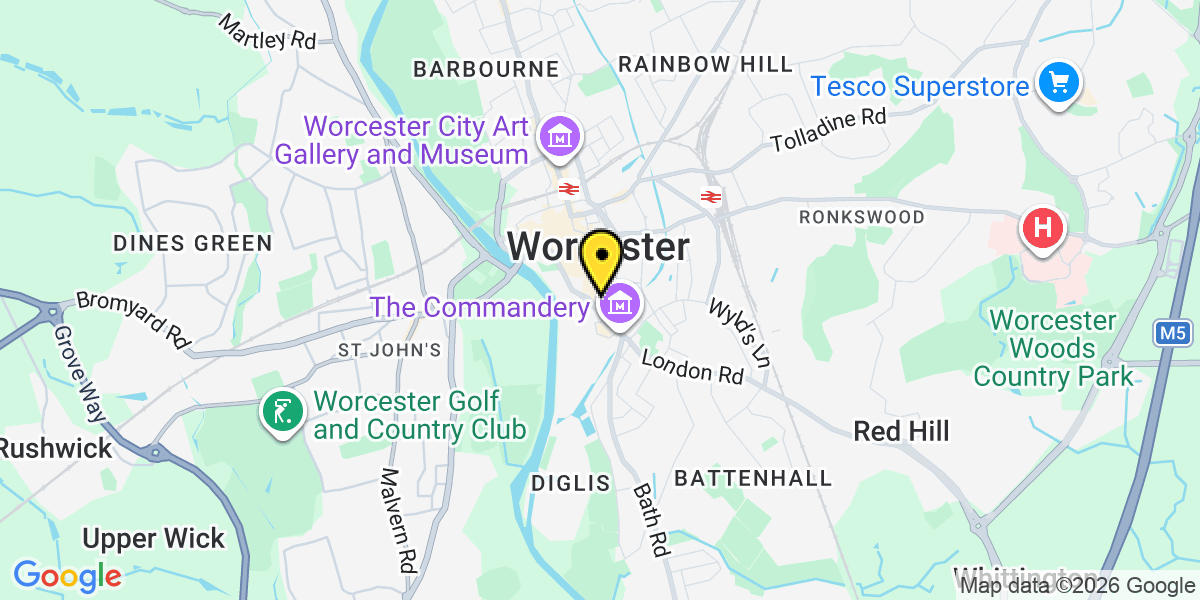 Map of Worcester Cathedral Square