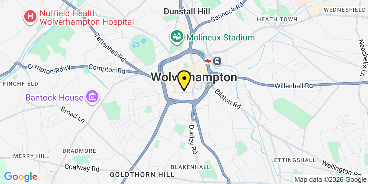 Map of Wolverhampton Summer Row
