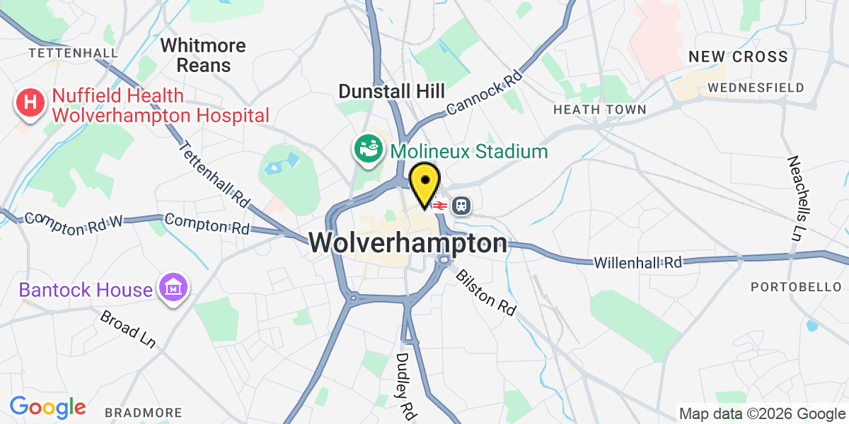 Map of Wolverhampton Fryer Street