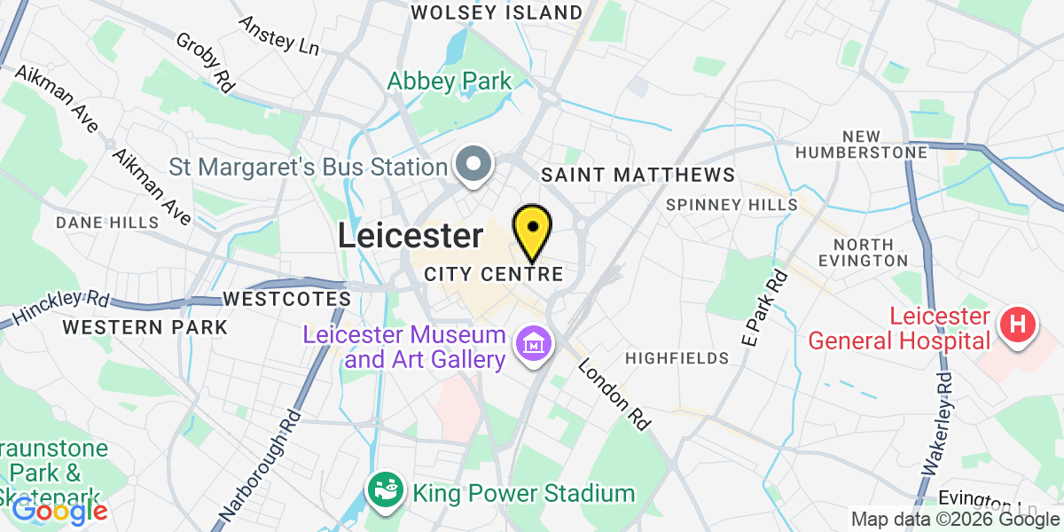 Map of Leicester Rutland Centre