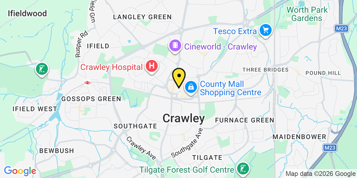 Map of Crawley Cross Keys