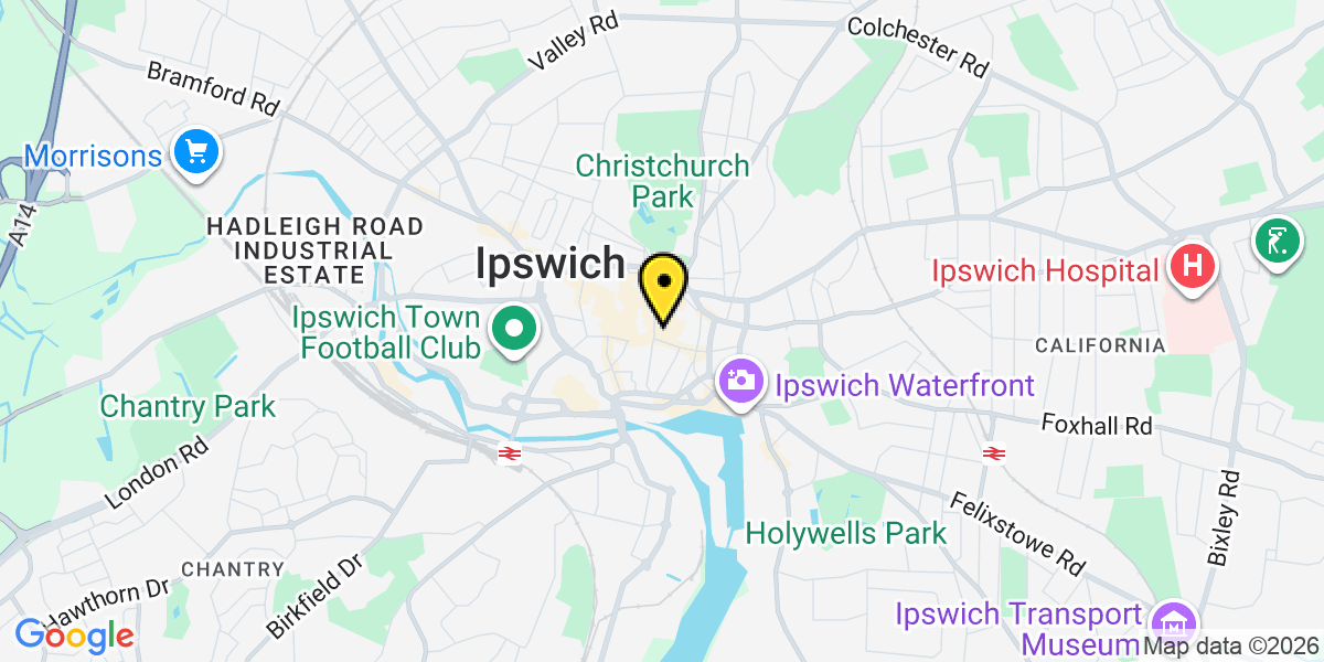 Map of Ipswich Tacket Street