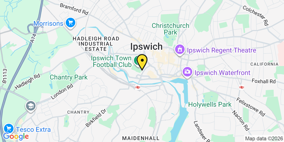 Map of Ipswich Portman Road