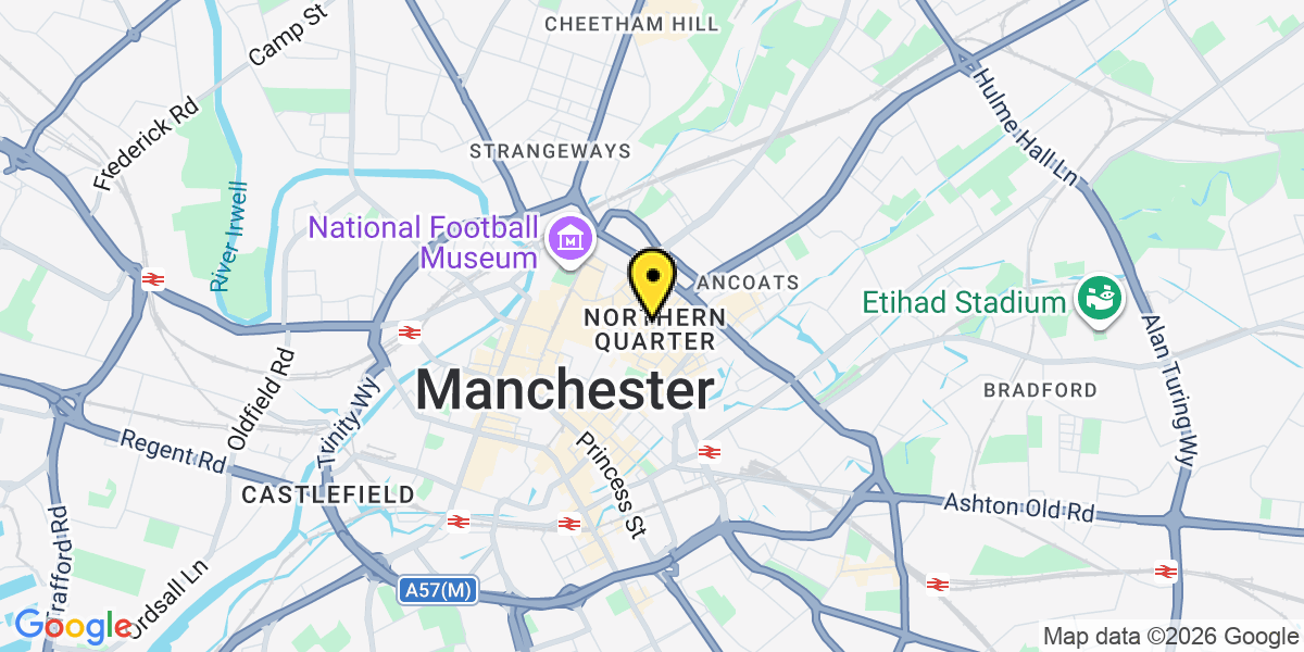 Map of Manchester Northern Quarter