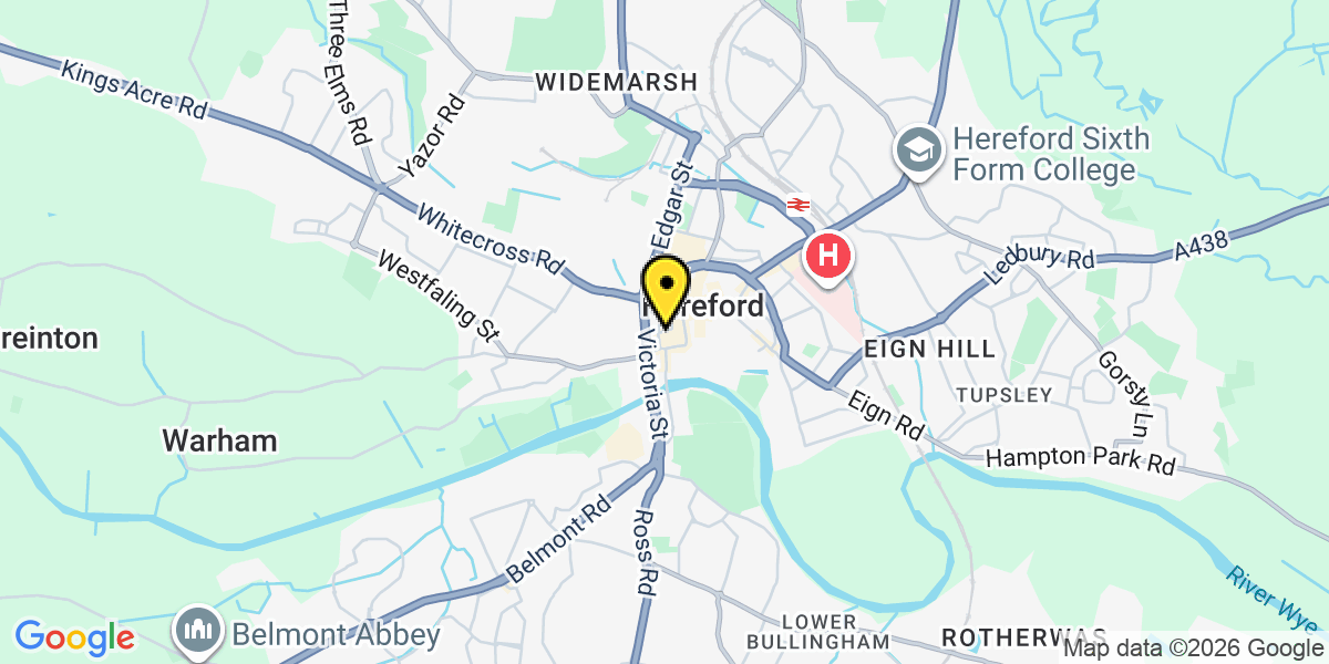 Map of Hereford Little Berrington St