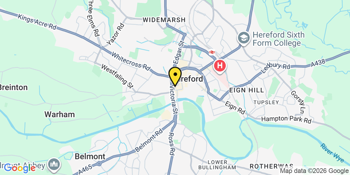 Map of Hereford  Berrington St