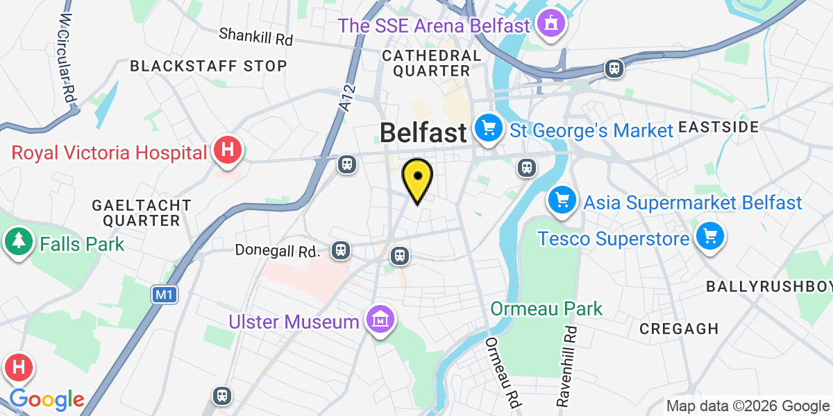 Map of Belfast Dublin Road