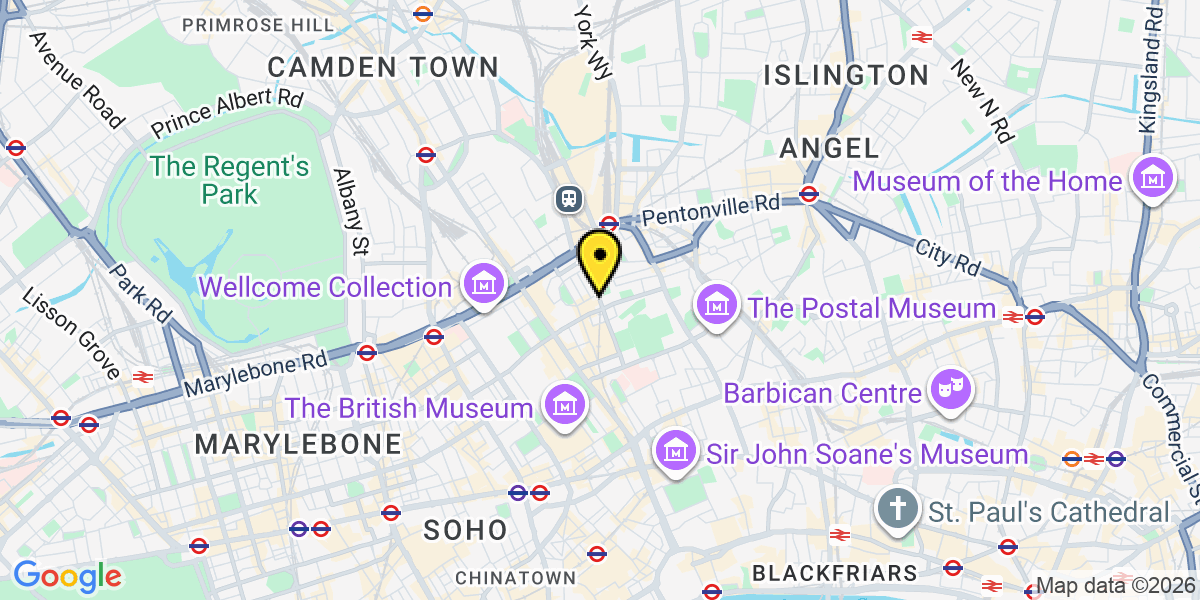 Map of London Kings Cross St Pancras