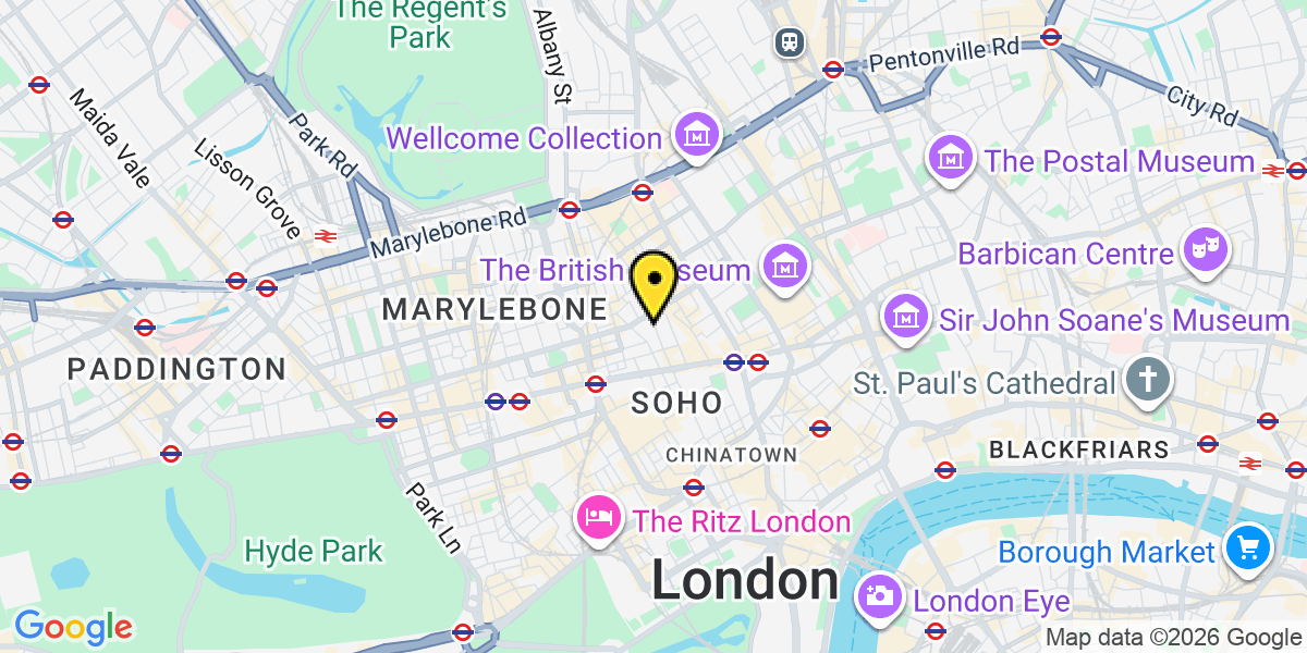 Map of London Berners Street