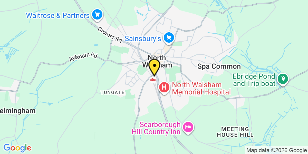 Map of North Walsham Station (Greater Anglia)