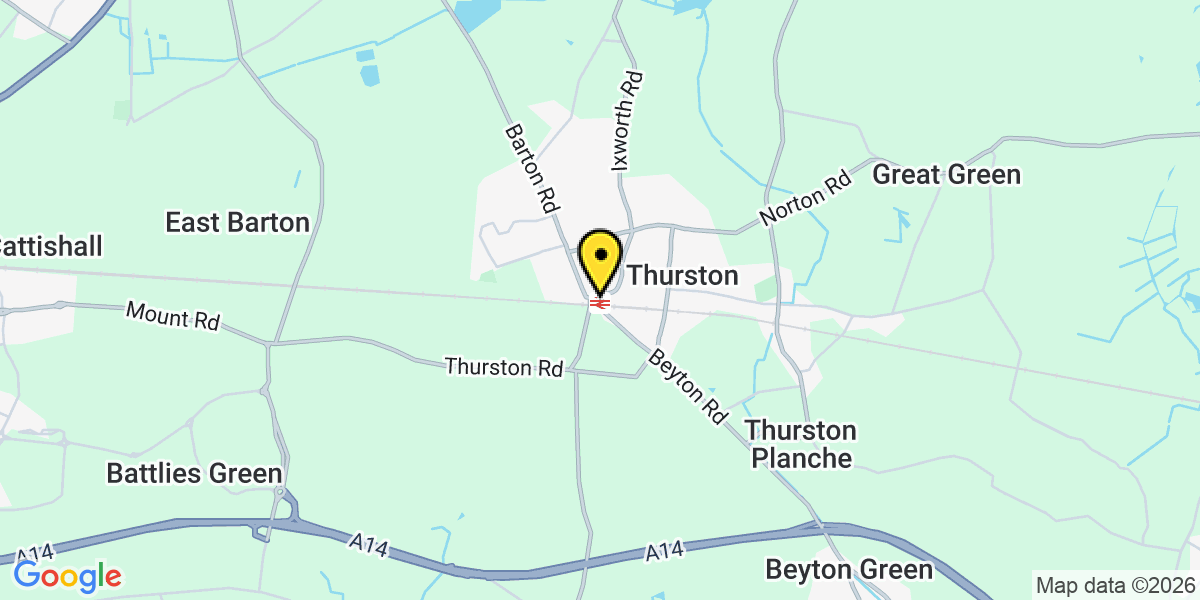 Map of Thurston Station (Greater Anglia)