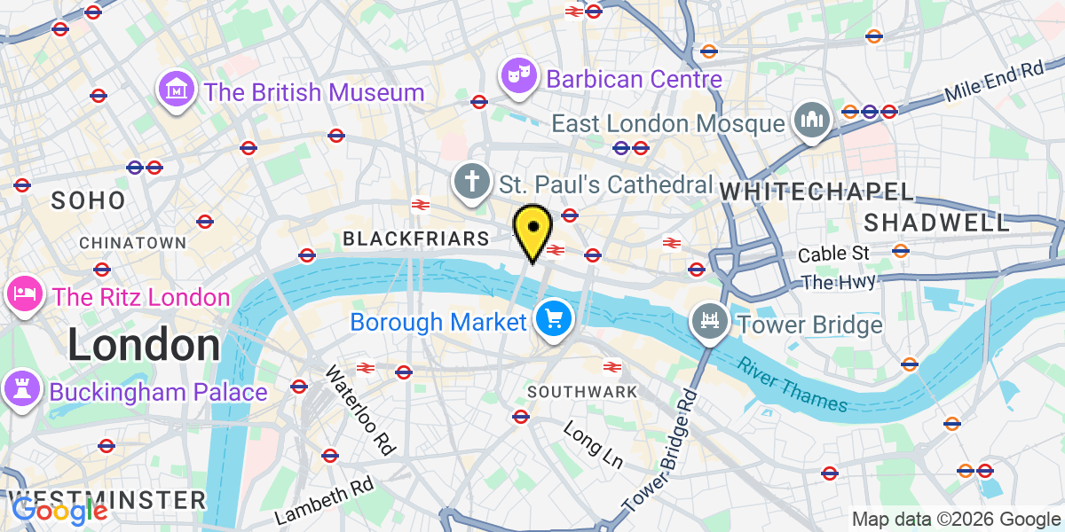 Map of London Vintry Thames Exchange
