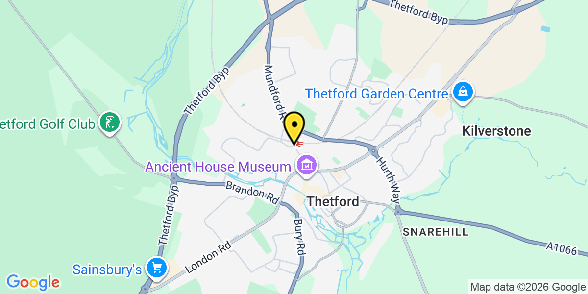 Map of Thetford Station (Greater Anglia)