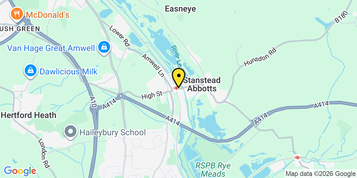 Map of St Margarets Station (Greater Anglia)