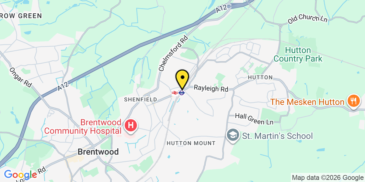 Map of Shenfield Station (Greater Anglia)