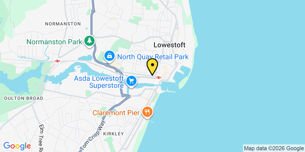 Map of Lowestoft Station (Greater Anglia)