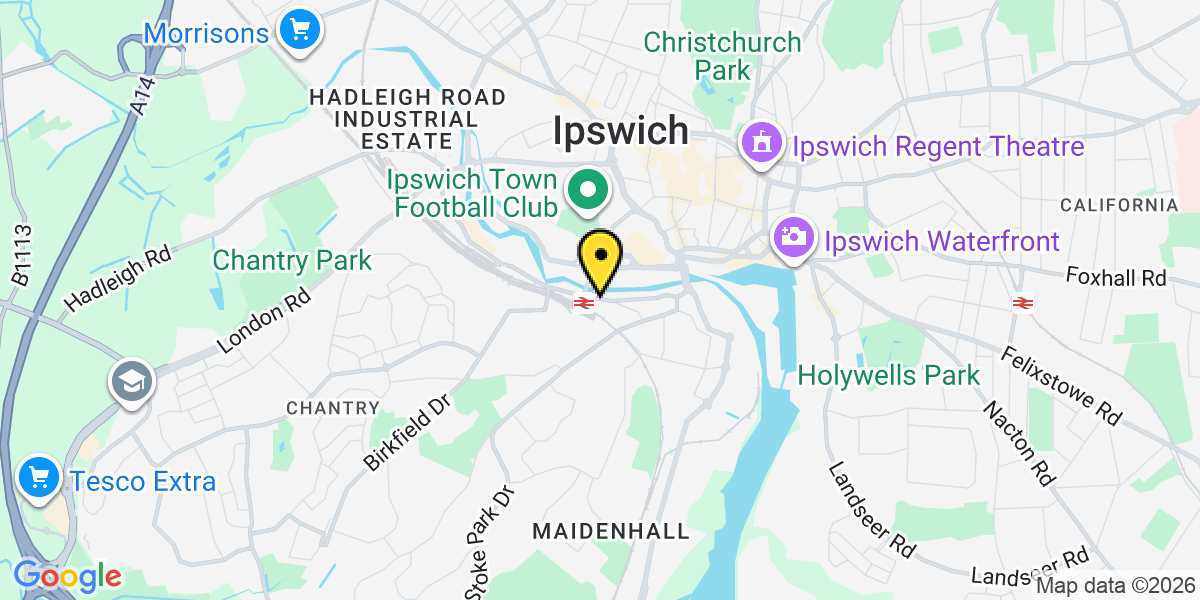 Map of Ipswich Station (Greater Anglia)