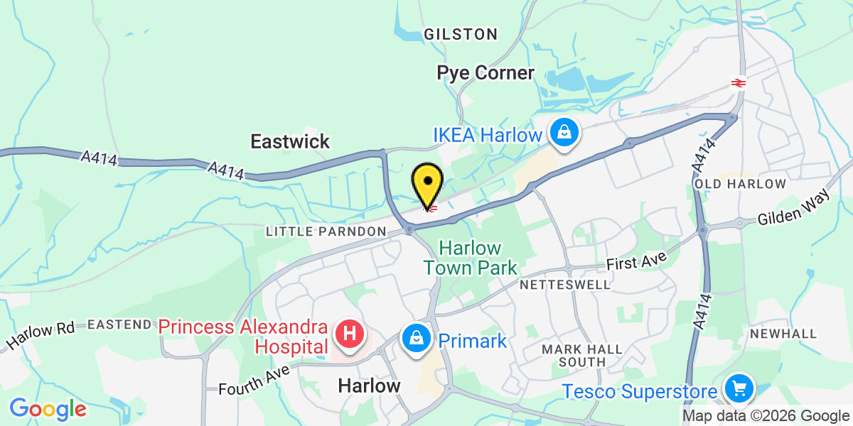 Map of Harlow Town Station (Greater Anglia)