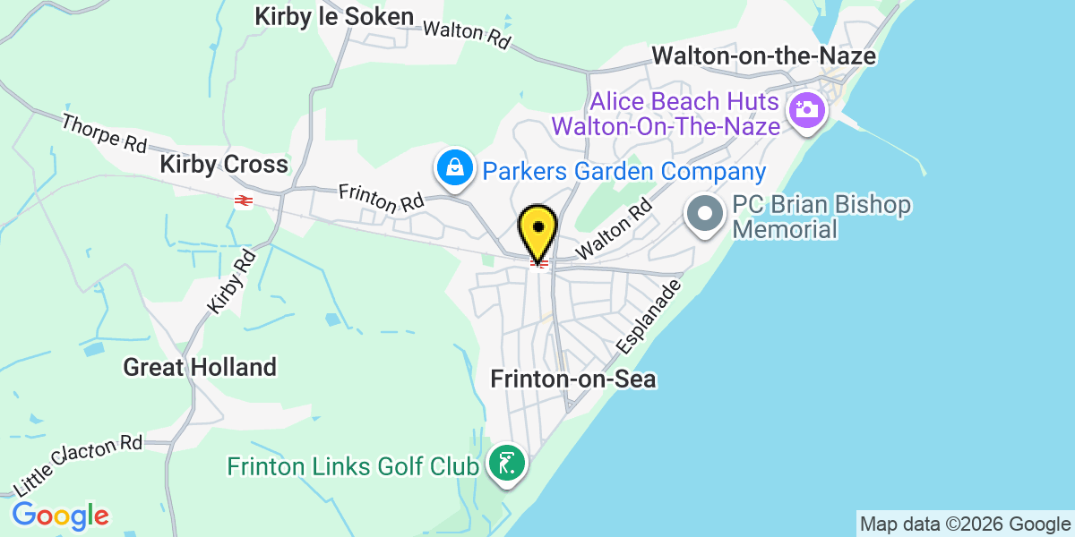 Map of Frinton Upon Sea Station (Greater Anglia)