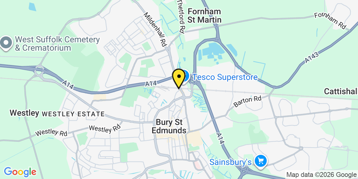 Map of Bury St Edmunds Station(Greater Anglia)