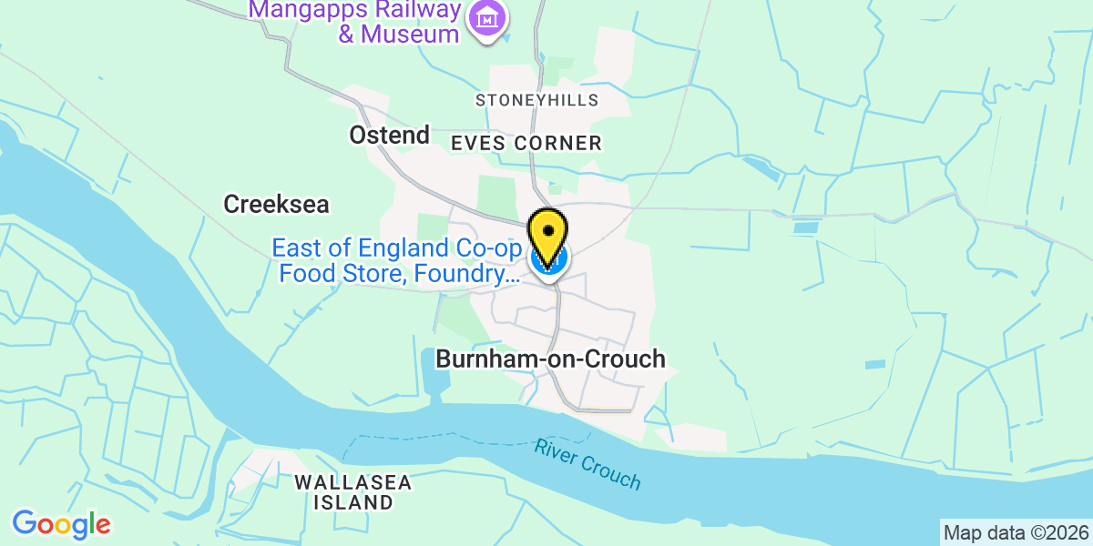 Map of Burnham on Crouch Station (Greater Anglia)