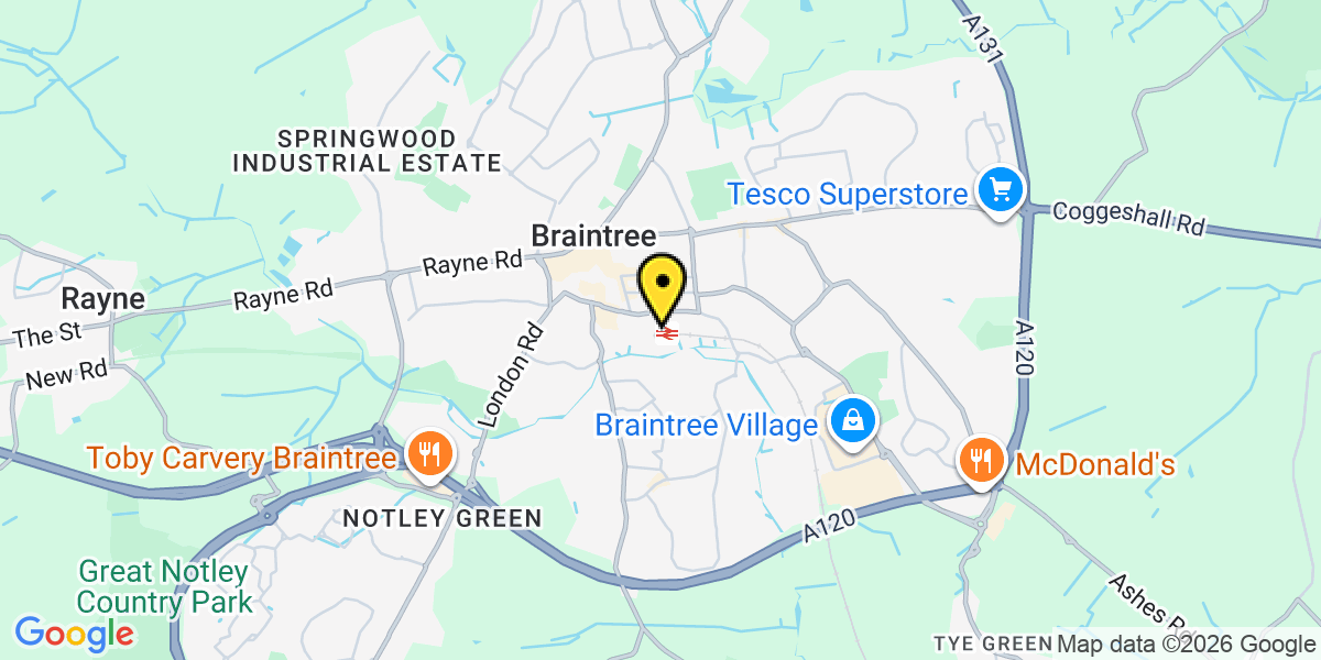 Map of Braintree Station  (Greater Anglia)