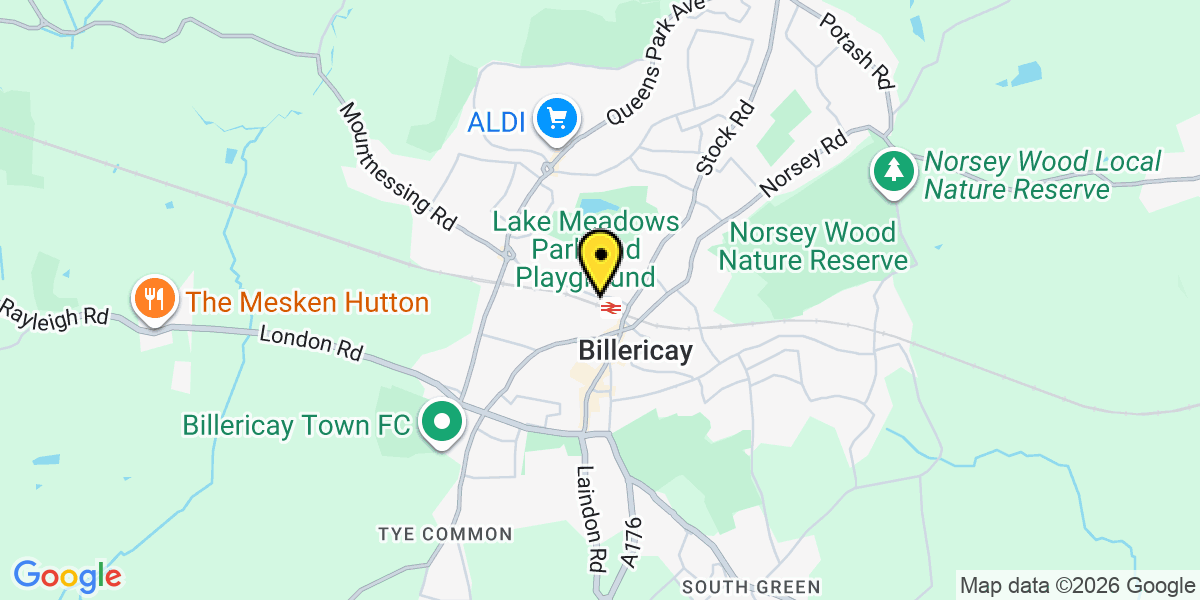 Map of Billericay Station (Greater Anglia)
